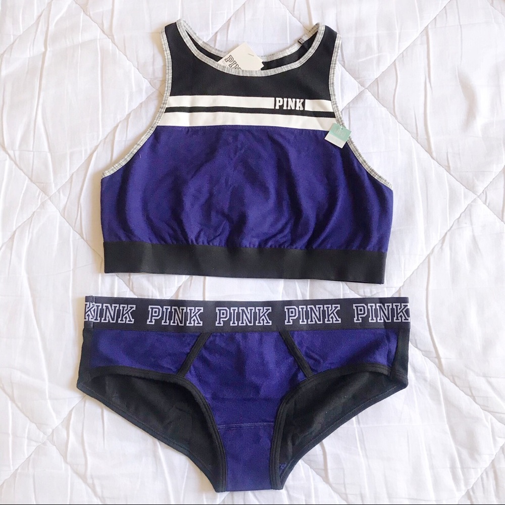 Vs Pink Racerback Sports Bra & Panty Set